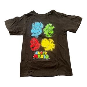 Nintendo Super Mario Graphic Tee - Black with Colorful Characters